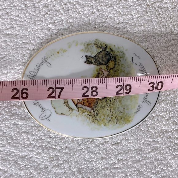 Vintage Holly Hobbie Ceramic Count Your Blessings Oval Trinket Wall Decor - Picture 5 of 8